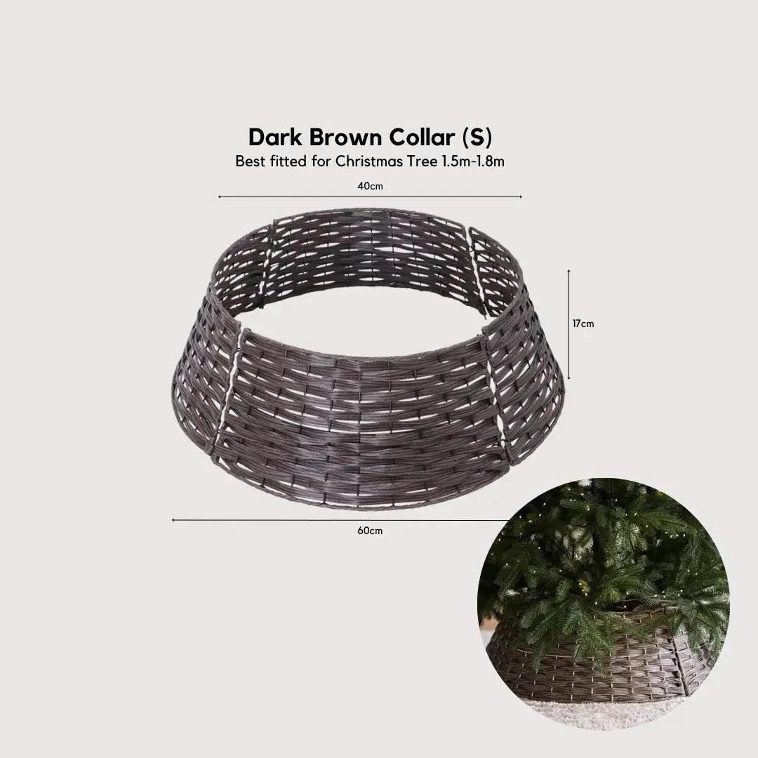 Dark Brown Christmas Tree Base Collar-Speckled Space