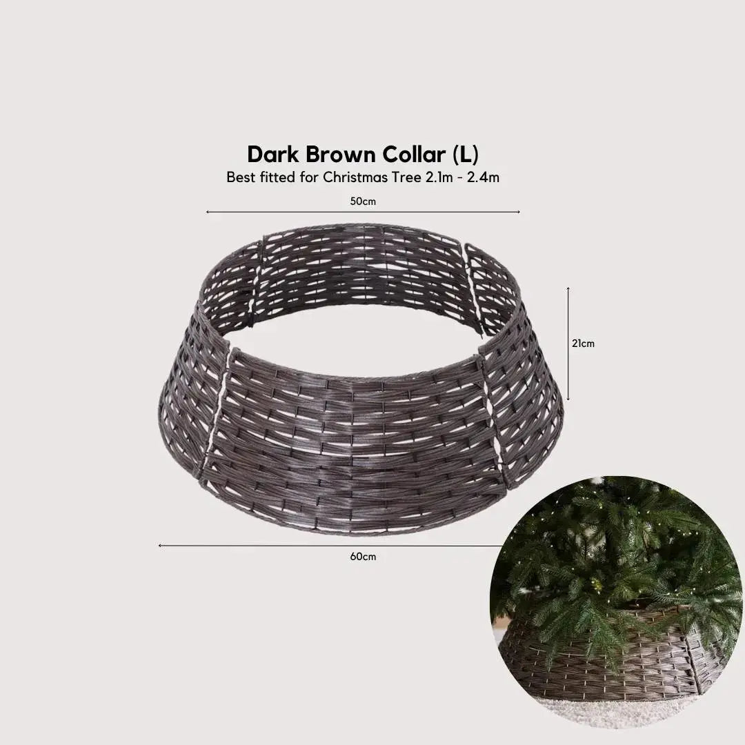 Dark Brown Christmas Tree Base Collar-Speckled Space