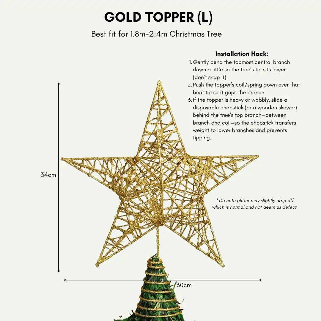 Gold Blinky Star Tree Topper My Store