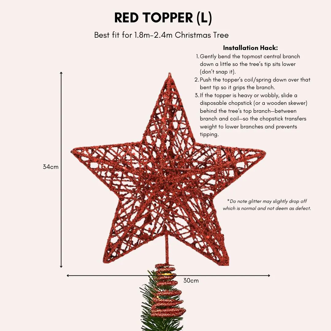 Red Blinky Star Tree Topper My Store