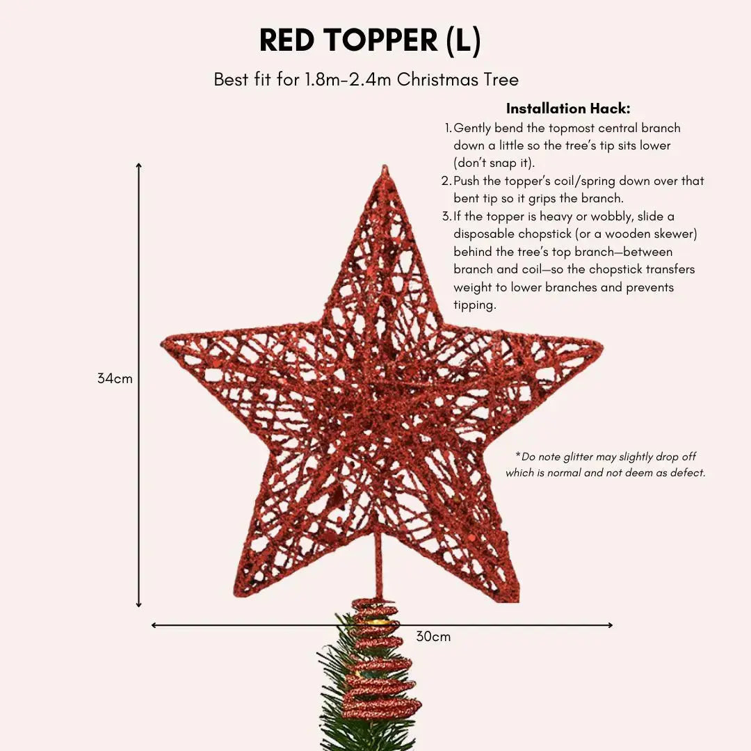 Red Blinky Star Tree Topper My Store