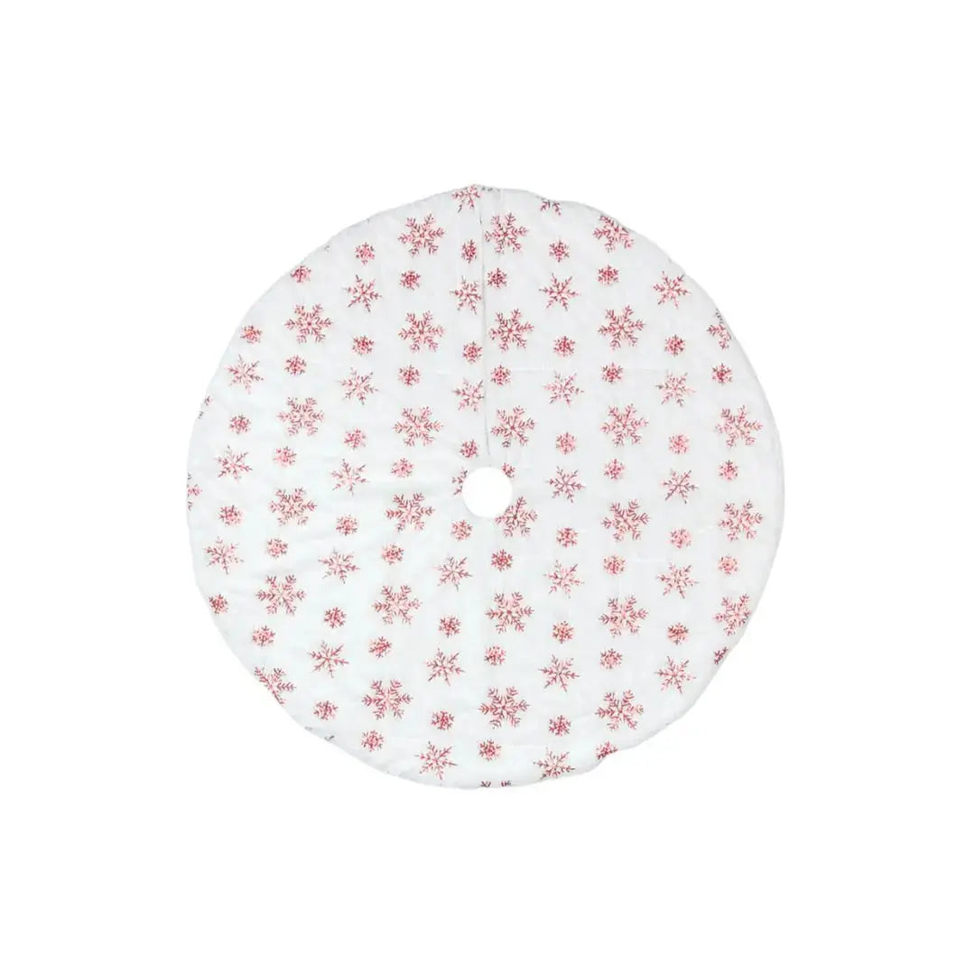 Red Snow Christmas Tree Skirting-Speckled Space