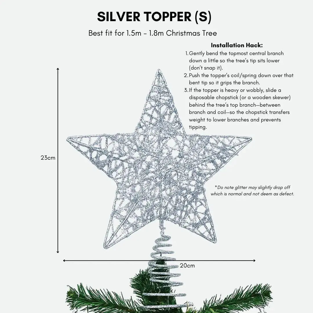 Silver Blinky Star Tree Topper My Store