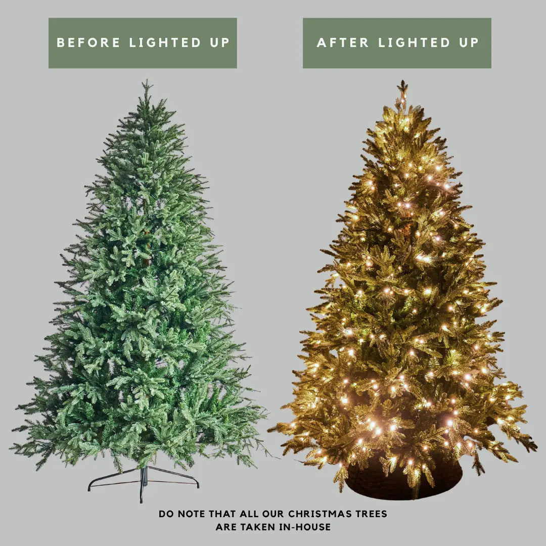 Luxury pre lit Christmas tree with integrated warm LED lighting SG