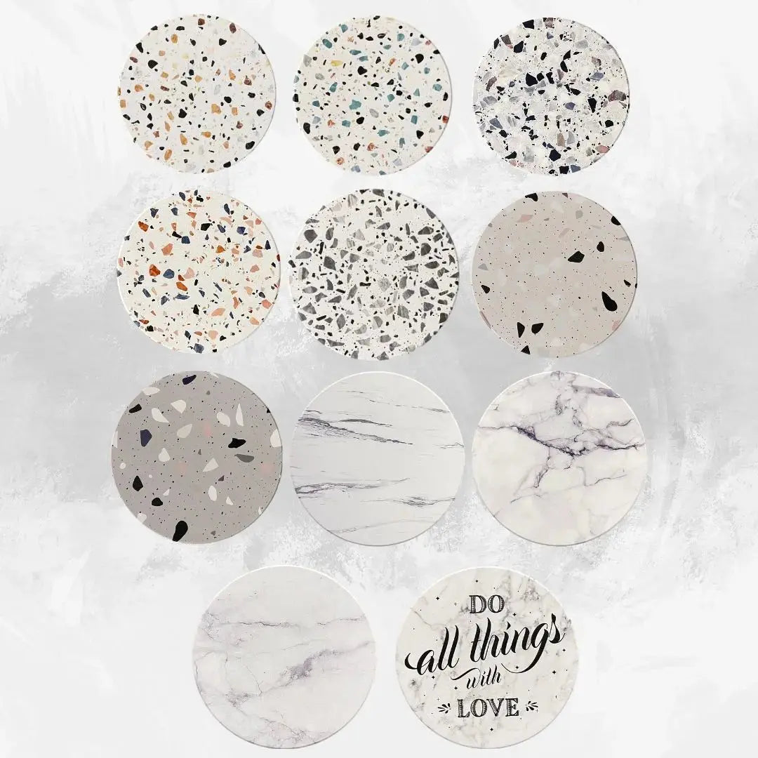 Diatomite Terrazzo & Marble Design Cup Coaster-Speckled Space