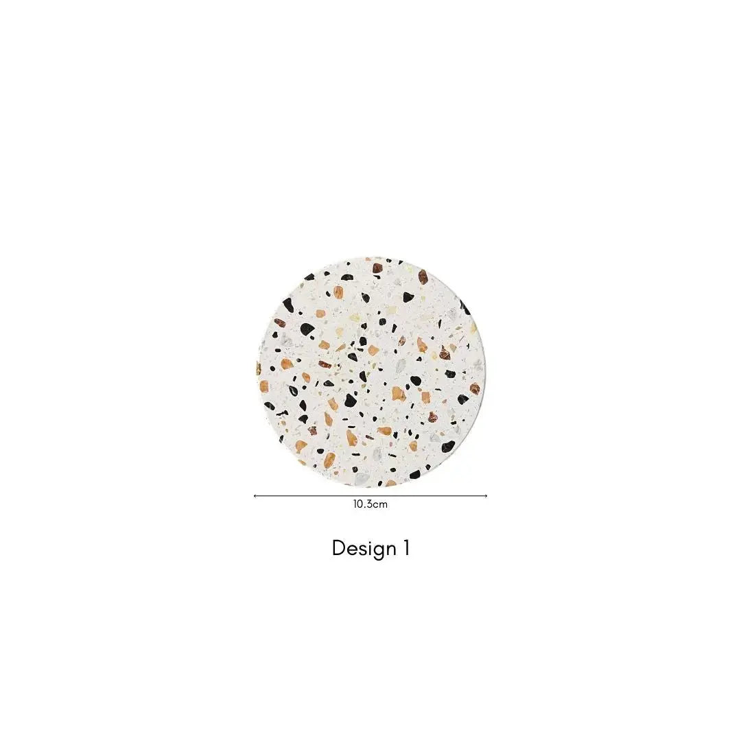 Diatomite Terrazzo & Marble Design Cup Coaster-Speckled Space