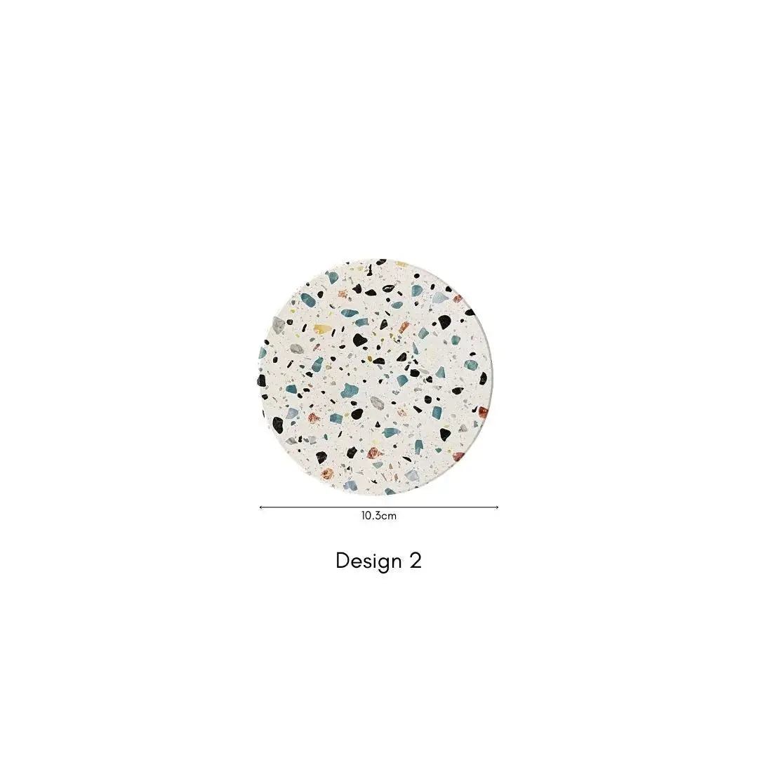 Diatomite Terrazzo & Marble Design Cup Coaster-Speckled Space