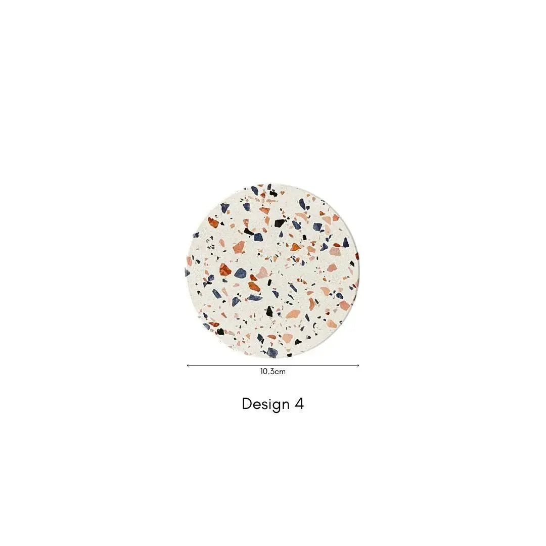 Diatomite Terrazzo & Marble Design Cup Coaster-Speckled Space