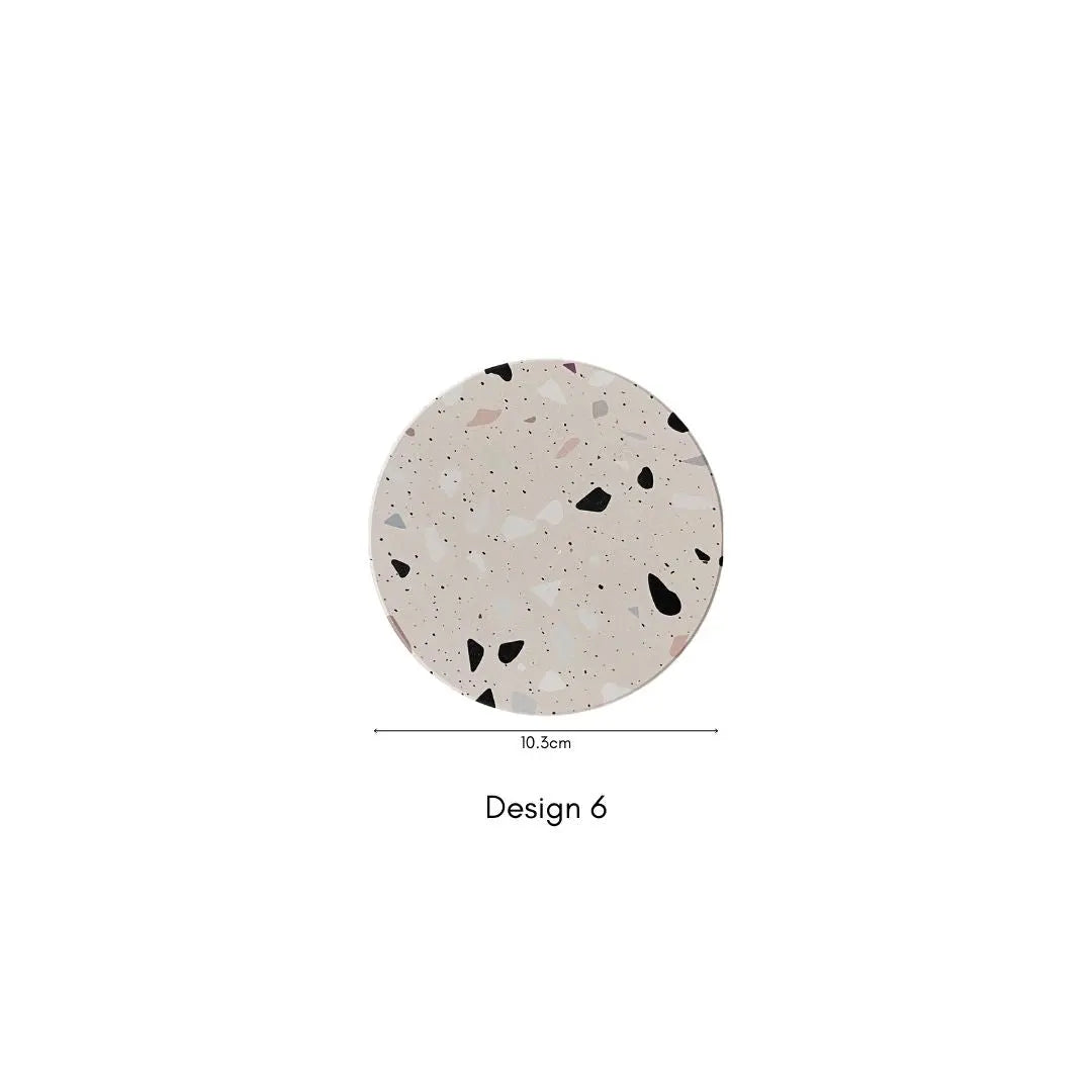 Diatomite Terrazzo & Marble Design Cup Coaster-Speckled Space