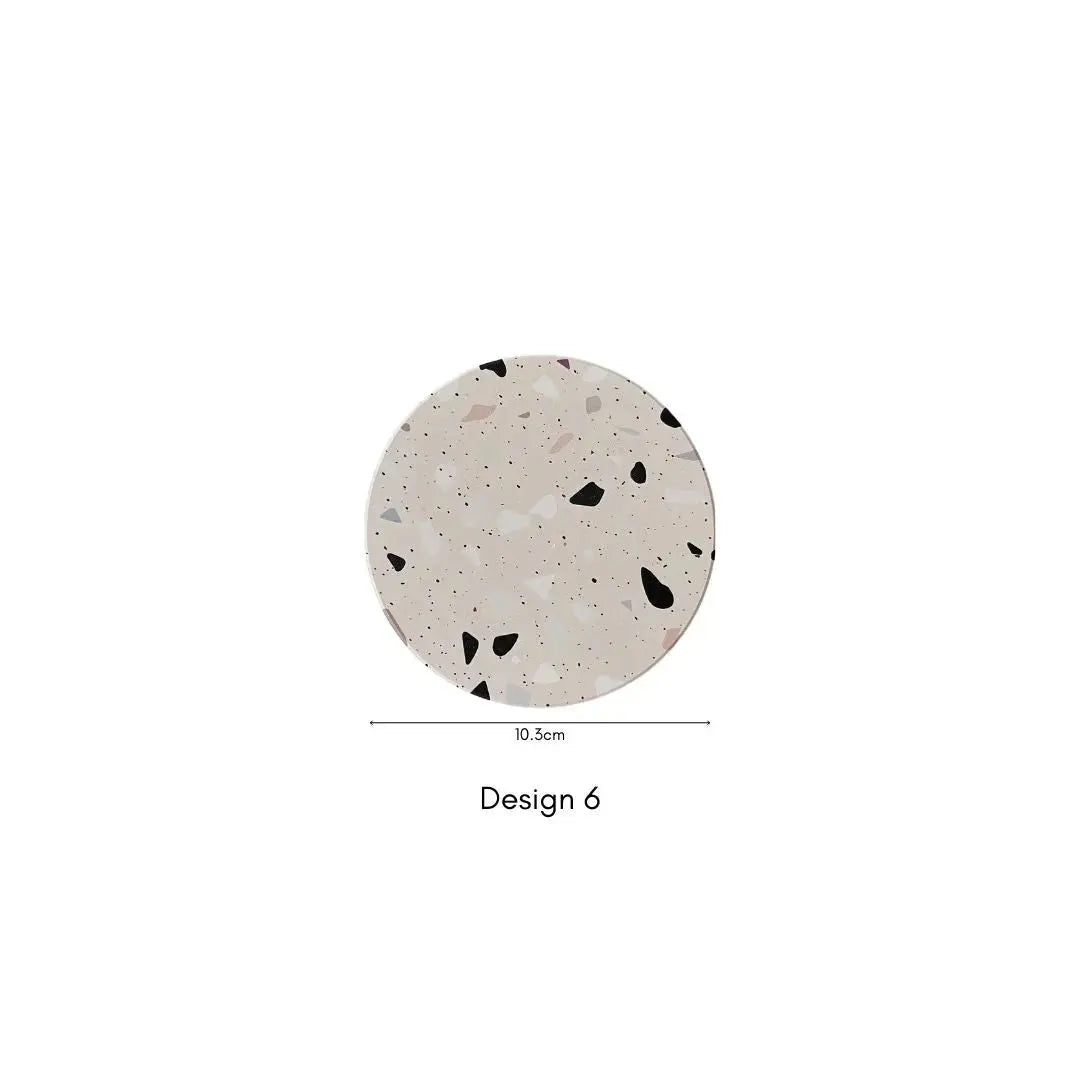 Diatomite Terrazzo & Marble Design Cup Coaster-Speckled Space