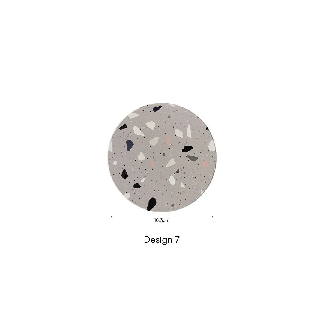 Diatomite Terrazzo & Marble Design Cup Coaster-Speckled Space