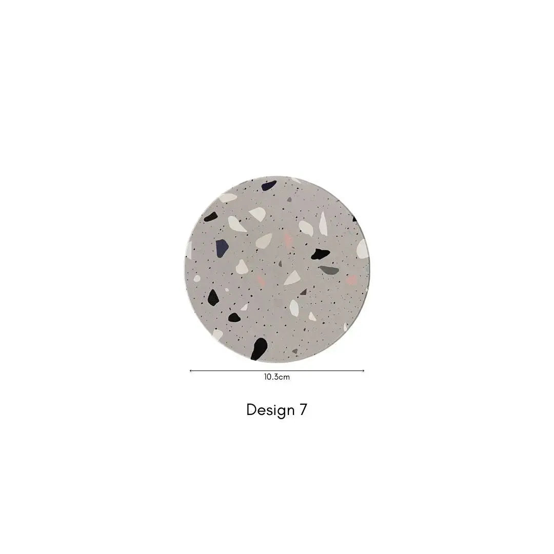 Diatomite Terrazzo & Marble Design Cup Coaster-Speckled Space