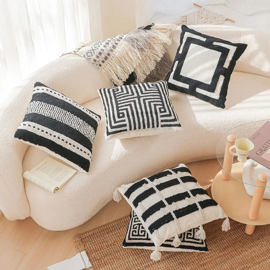 Heekle Tufted Cushion Cover-Speckled Space