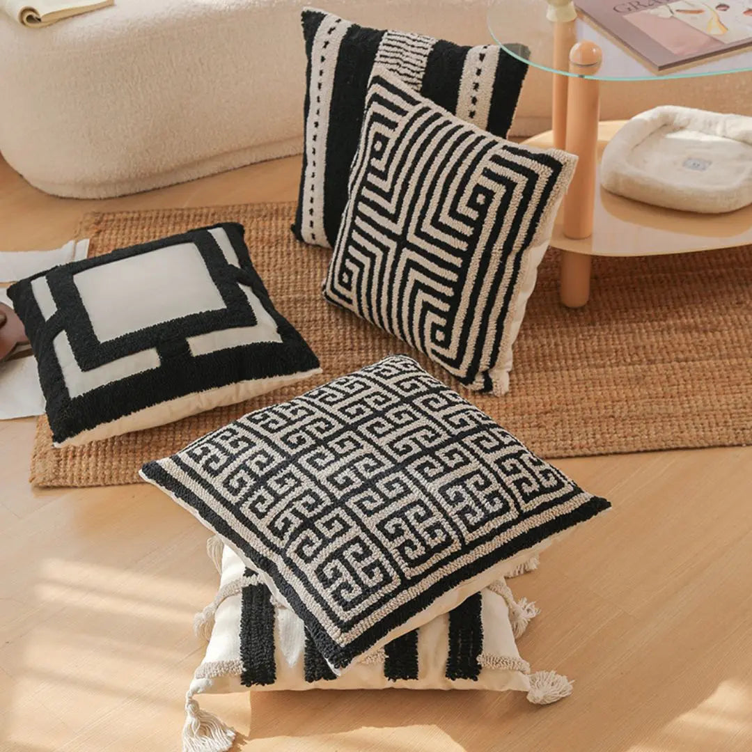 Heekle Tufted Cushion Cover-Speckled Space