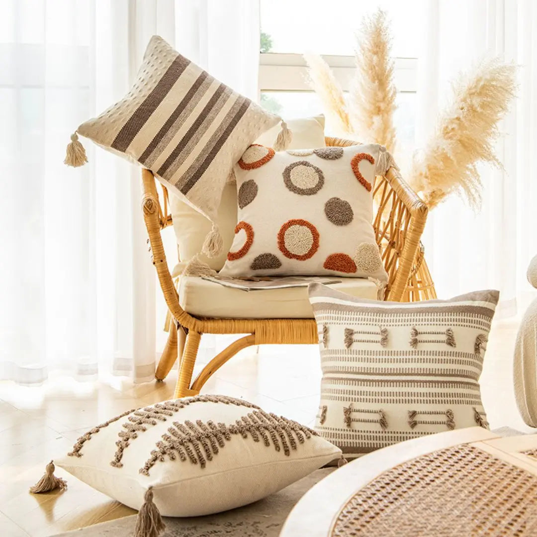 Jowal Tufted Cushion Cover-Speckled Space