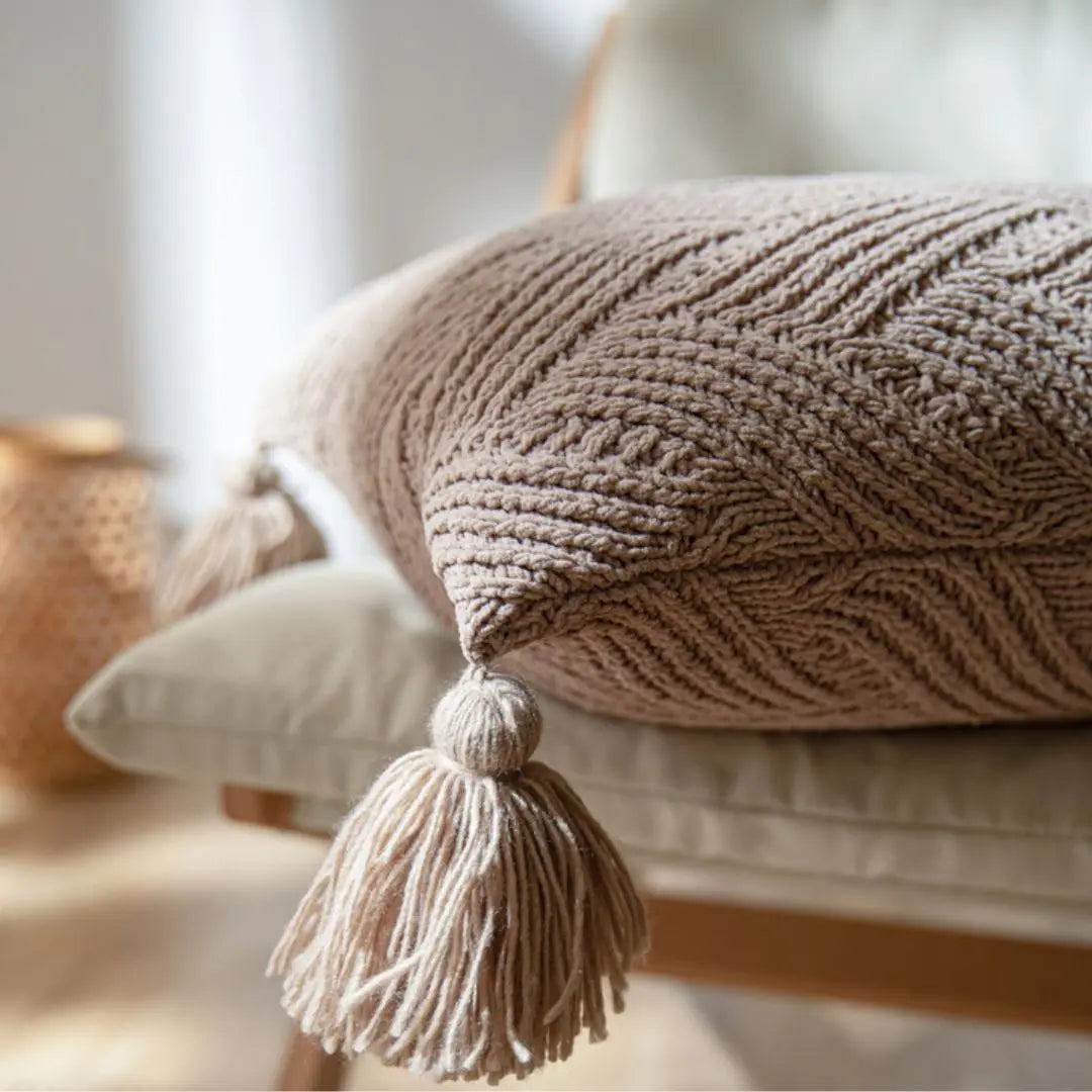 Knoty Knitted Cushion Cover-Speckled Space