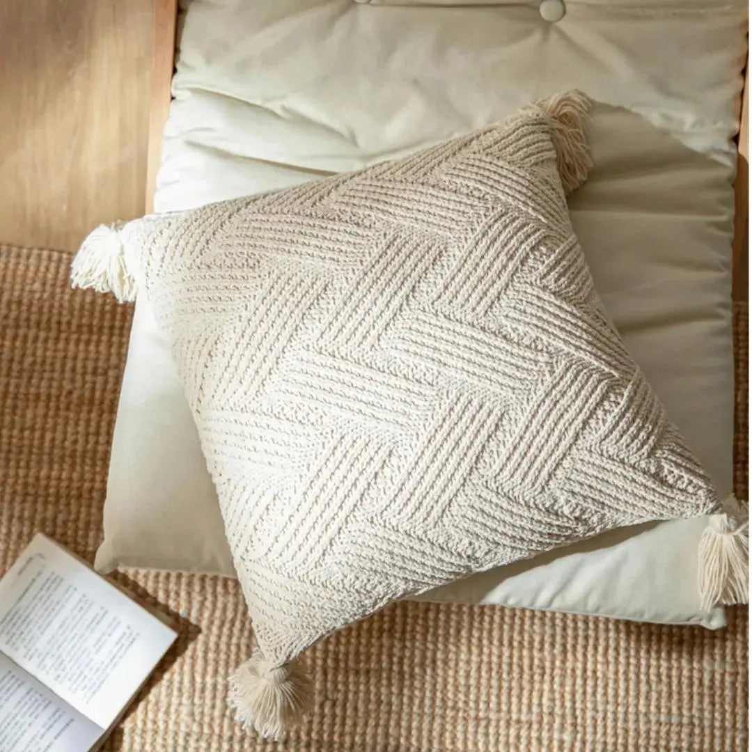Knoty Knitted Cushion Cover-Speckled Space