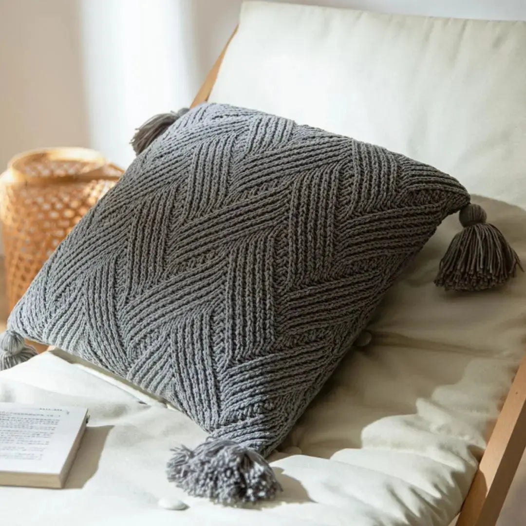 Knoty Knitted Cushion Cover-Speckled Space