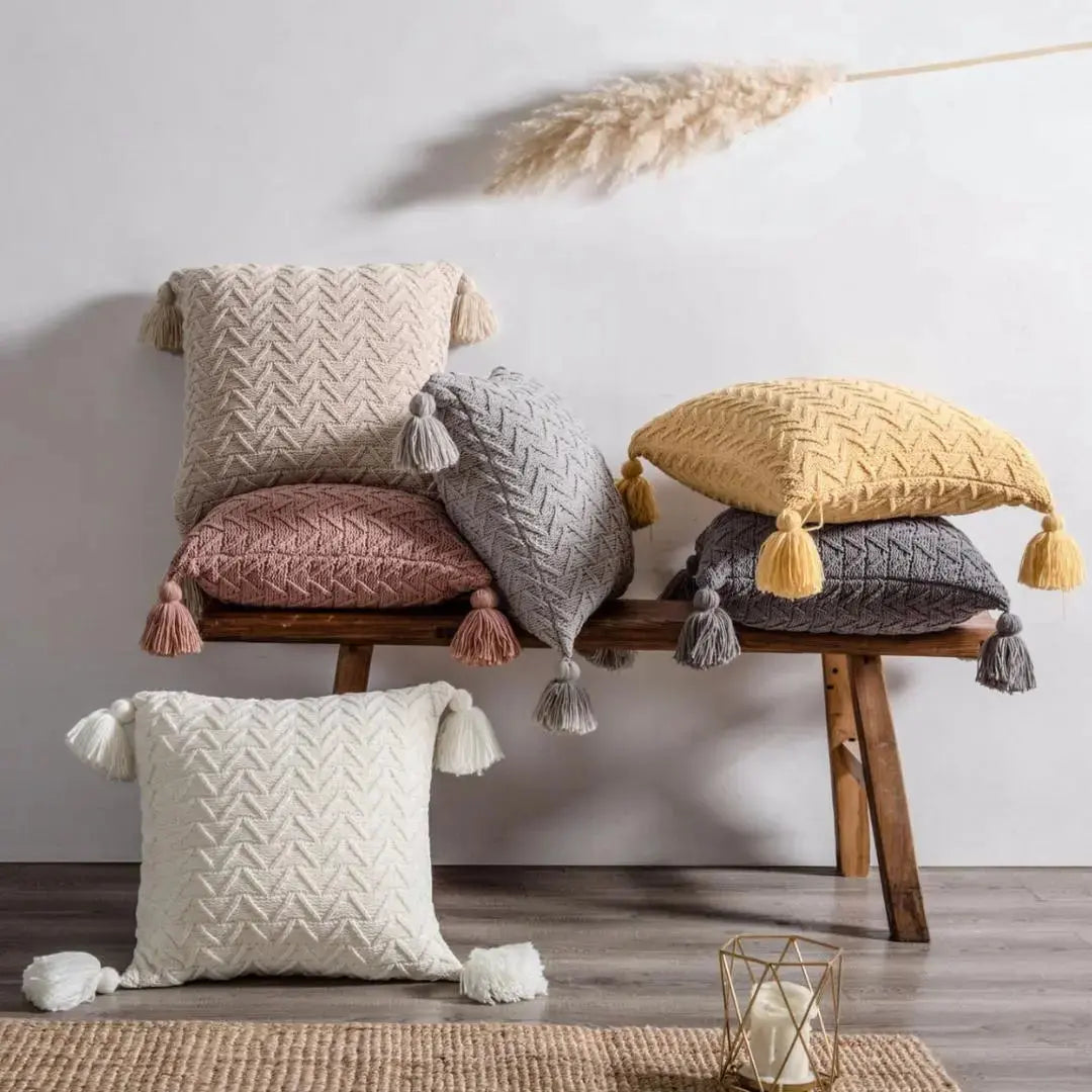 Vanessa Knitted Cushion Cover-Speckled Space