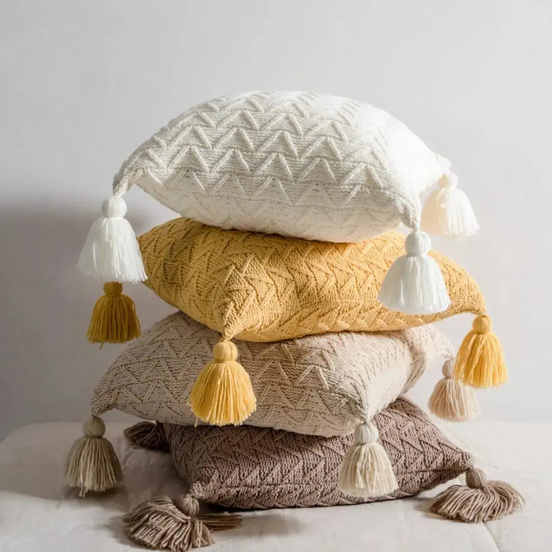 Vanessa Knitted Cushion Cover-Speckled Space