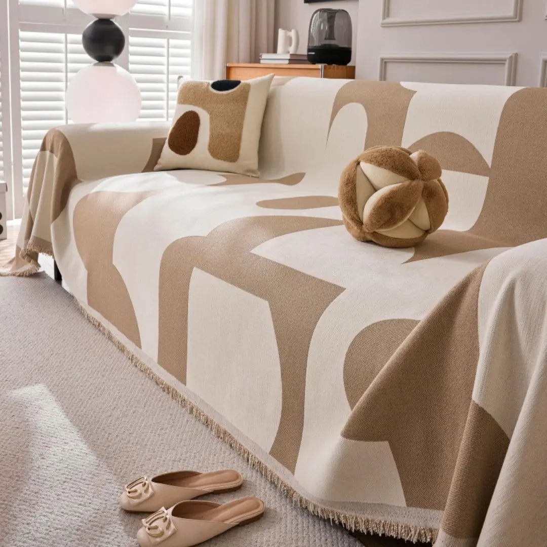 Luciana Khaki Sofa Bed Throw-Speckled Space