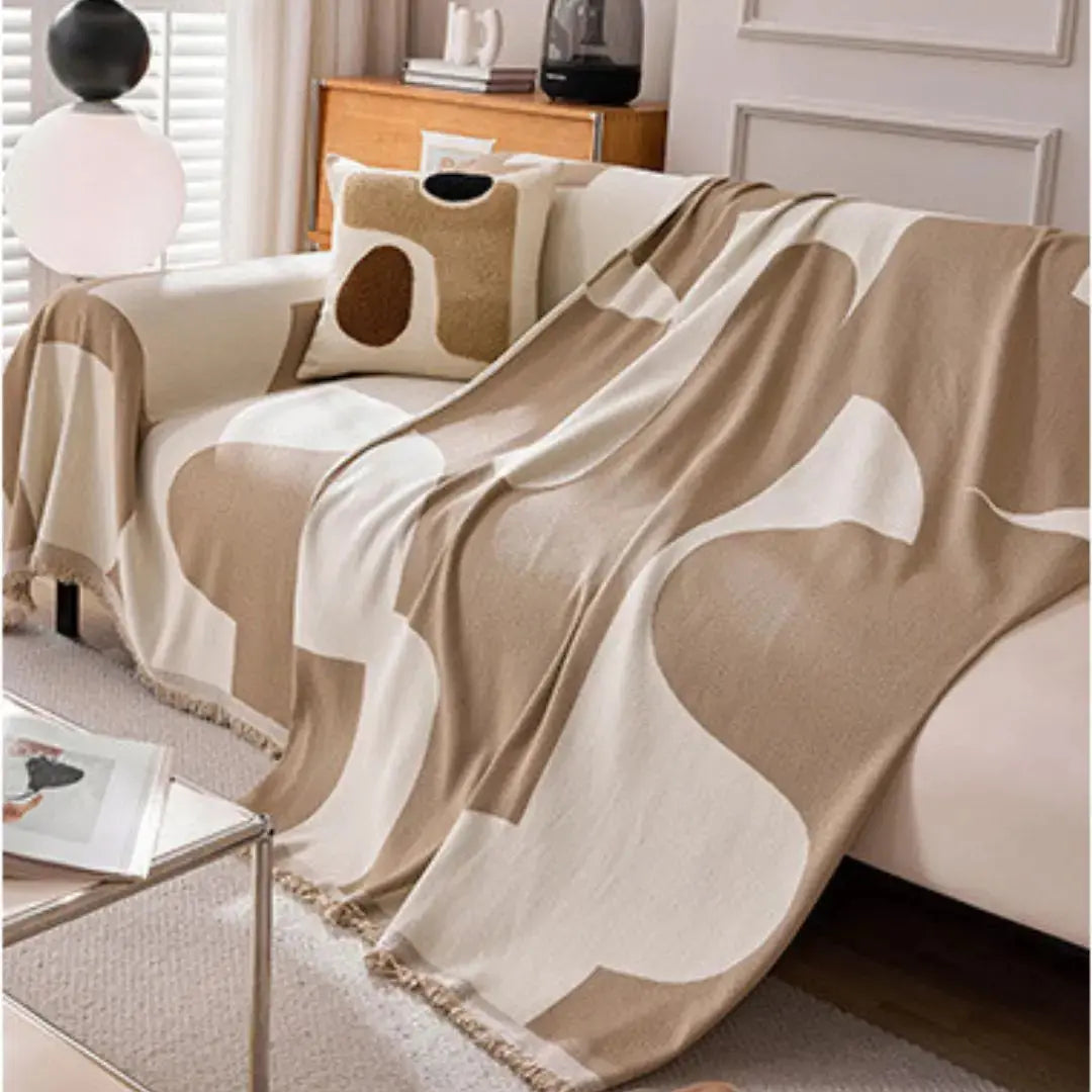 Luciana Khaki Sofa Bed Throw-Speckled Space