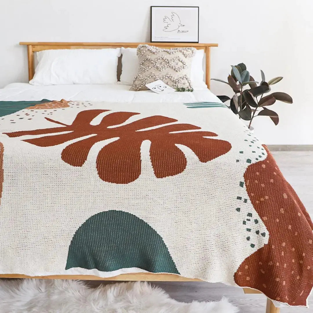 Monleaf Knitted Throw-Speckled Space