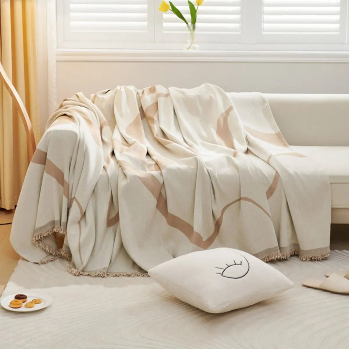 Therino Khaki Sofa Throw Cover My Store