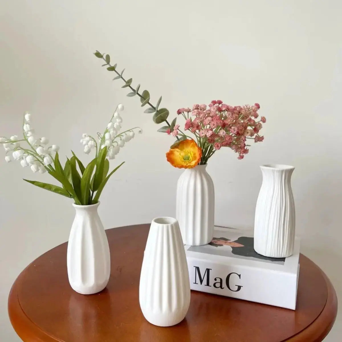 Yanver Ceramic White Decorative Vase My Store