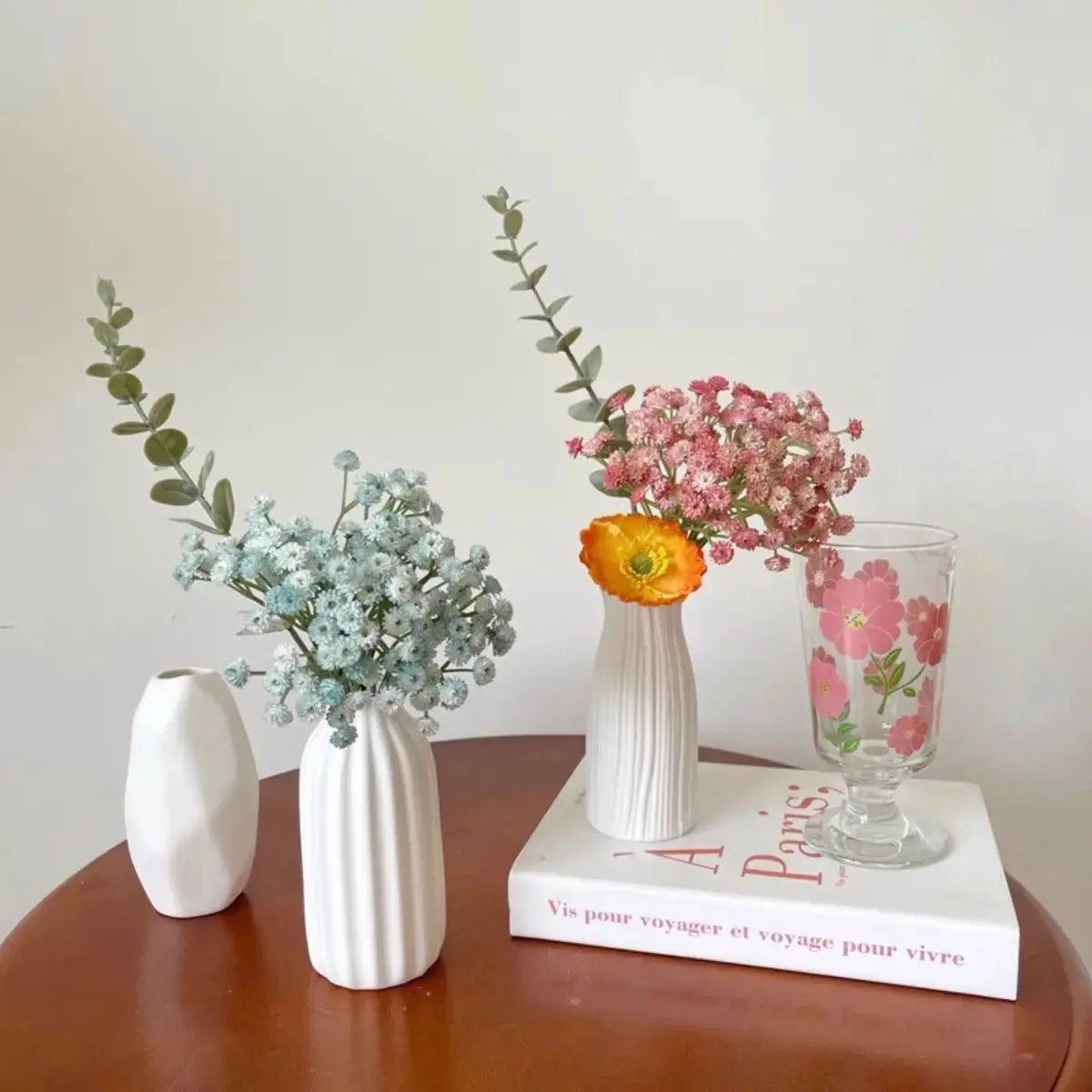 Yanver Ceramic White Decorative Vase Speckled Space