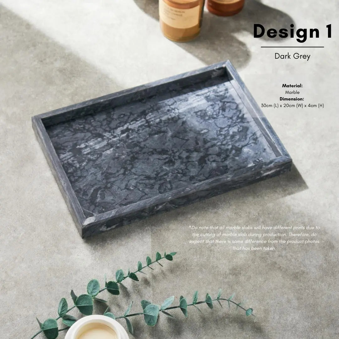 Peta Marble Decorative Serving Tray-Speckled Space