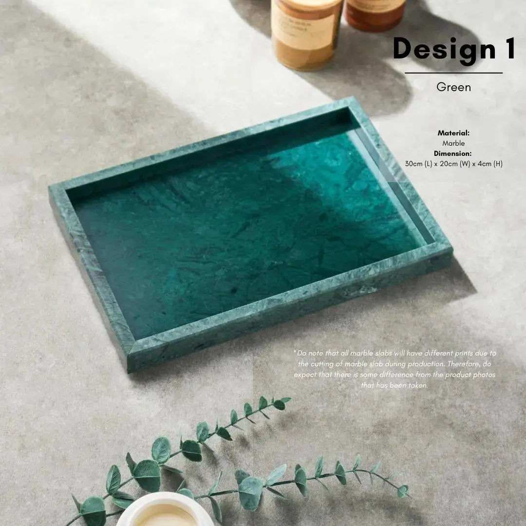 Peta Marble Decorative Serving Tray-Speckled Space