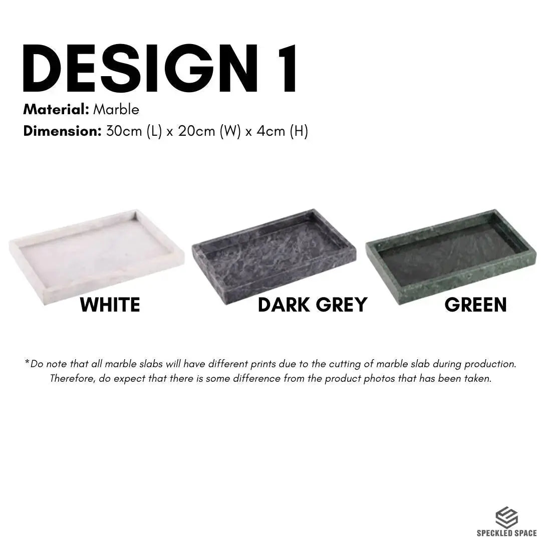 Peta Marble Decorative Serving Tray-Speckled Space