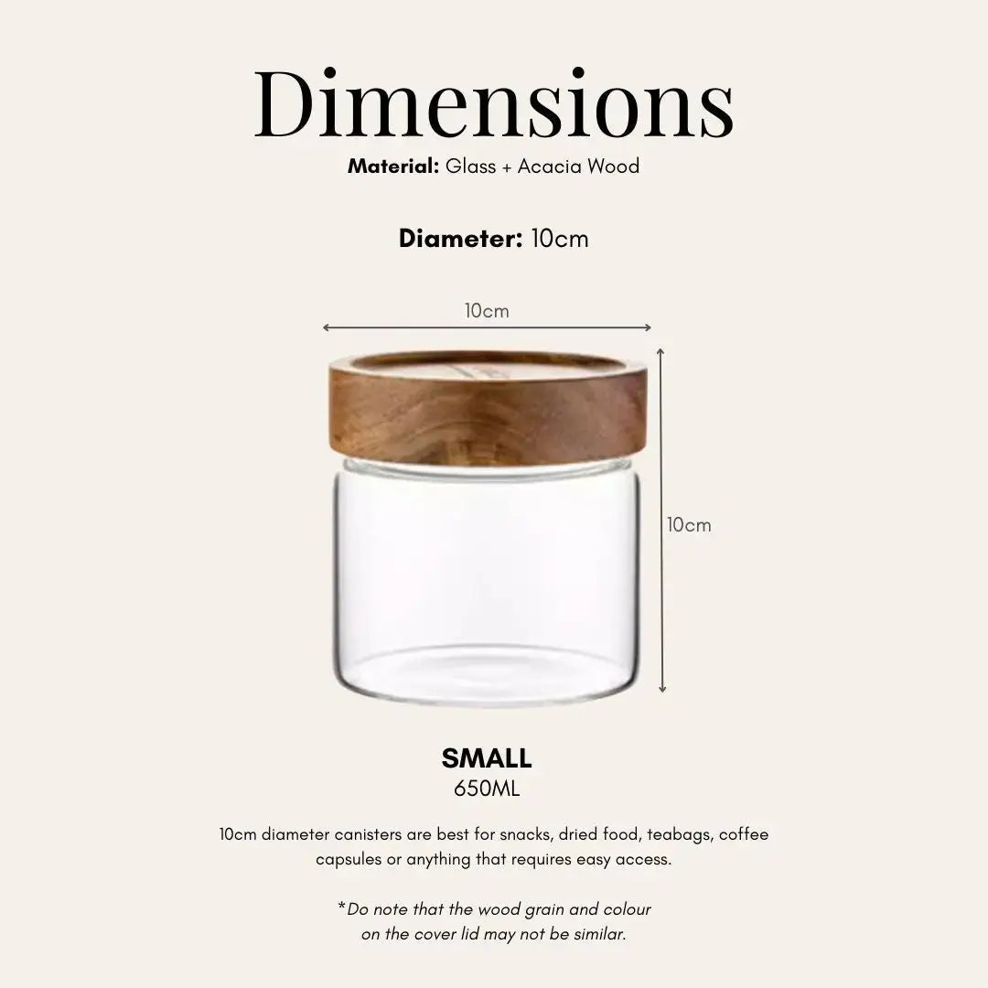 Tatler Acacia Wood Glass Canister-Speckled Space