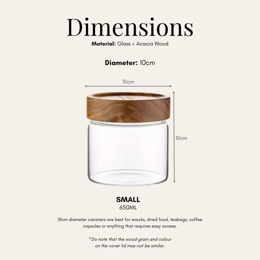 Tatler Acacia Wood Glass Canister-Speckled Space