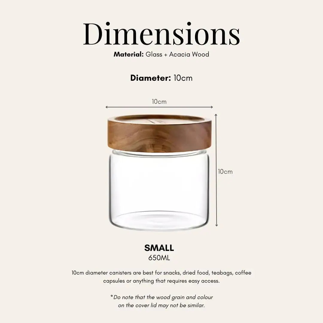 Tatler Acacia Wood Glass Canister-Speckled Space