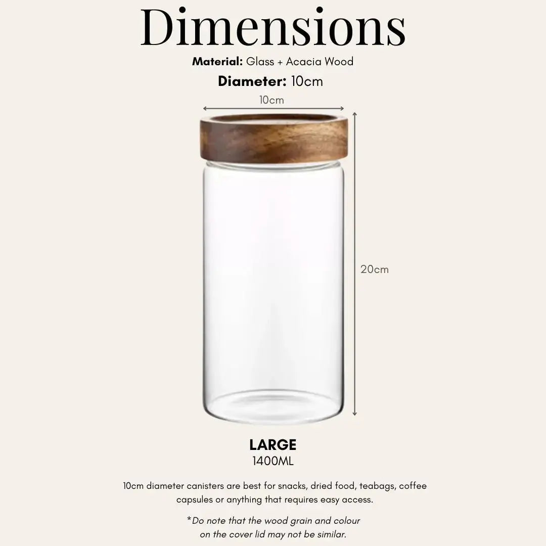 Tatler Acacia Wood Glass Canister-Speckled Space