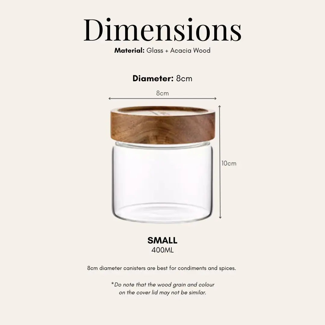 Tatler Acacia Wood Glass Canister-Speckled Space