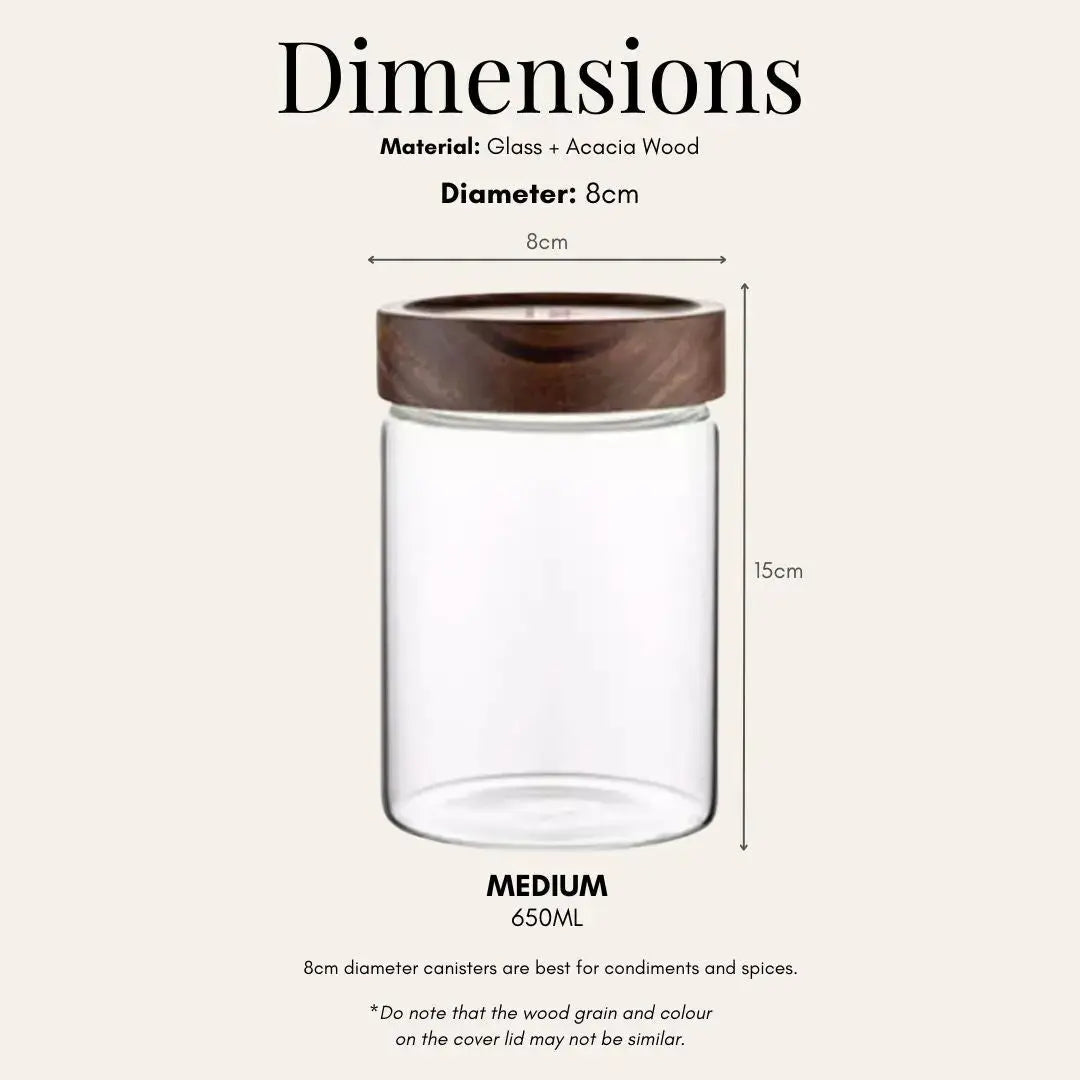 Tatler Acacia Wood Glass Canister-Speckled Space