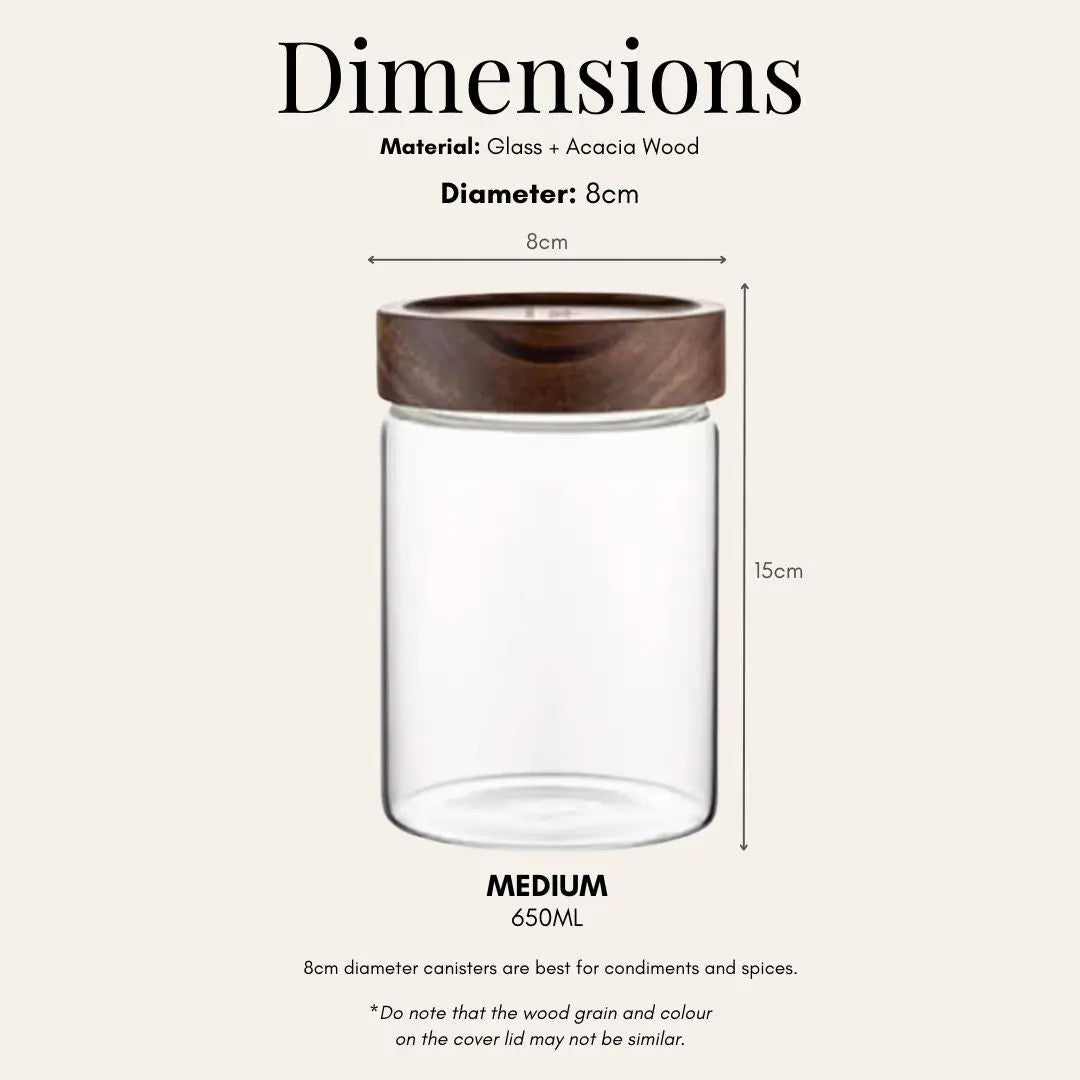 Tatler Acacia Wood Glass Canister-Speckled Space