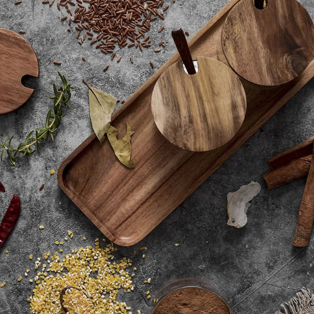 Woolier Wood Condiment Set-Speckled Space