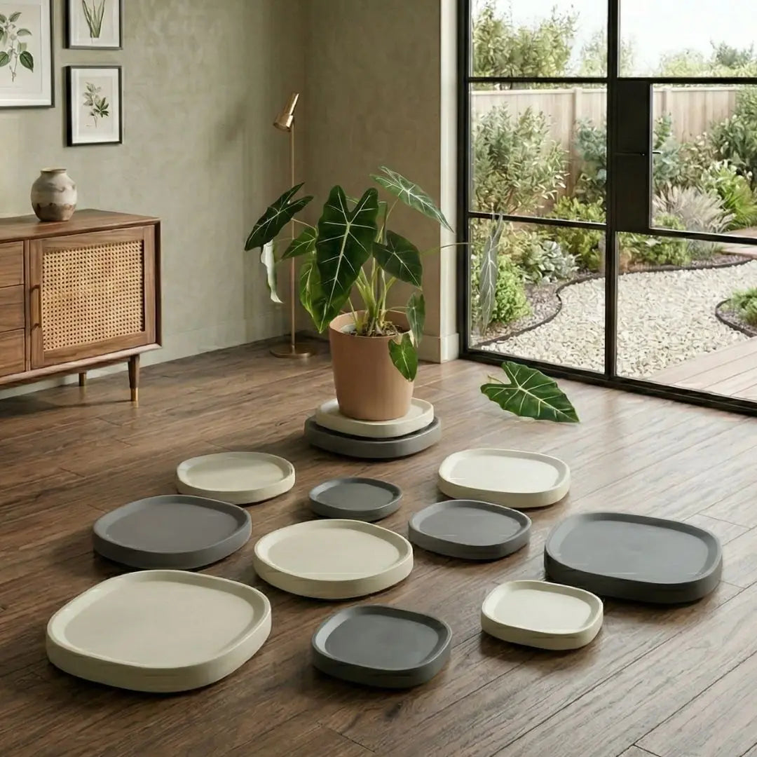 Movable Functional Square Plant Pot Tray with Wheels My Store
