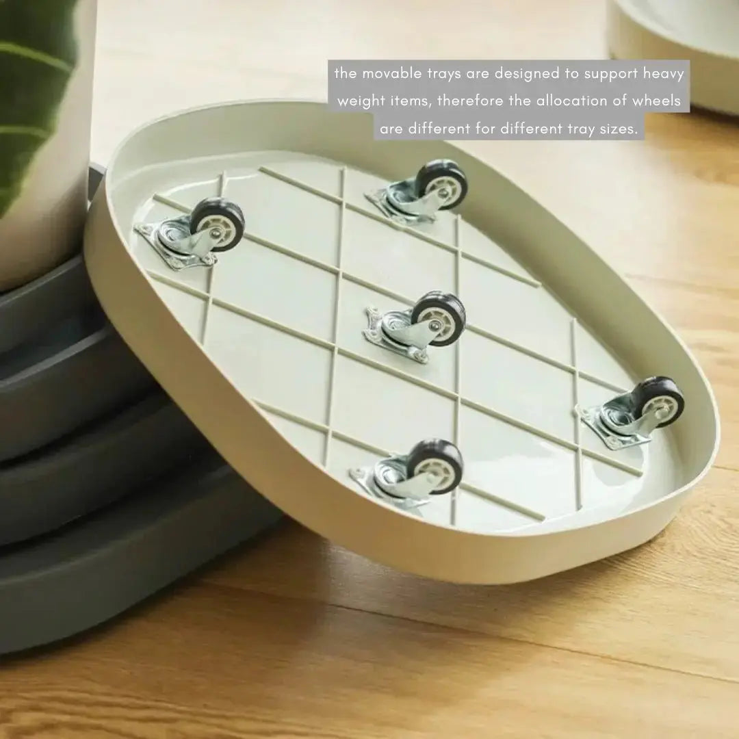 Movable Functional Square Plant Pot Tray with Wheels My Store