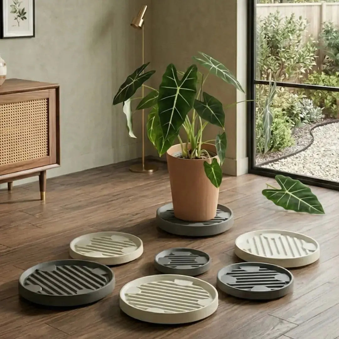 Otis Movable Functional Round Plant Pot Tray with Wheels My Store