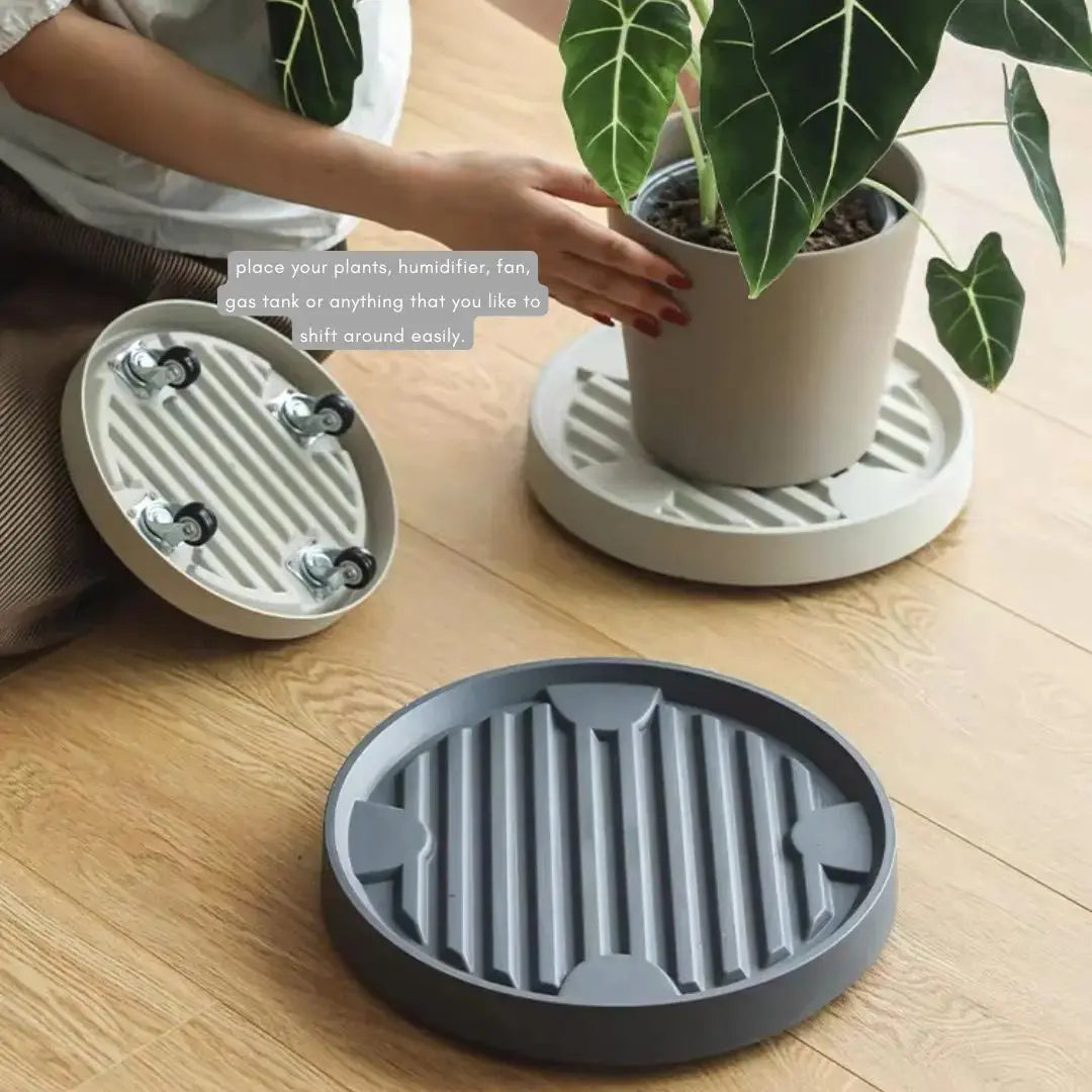 Otis Movable Functional Round Plant Pot Tray with Wheels My Store