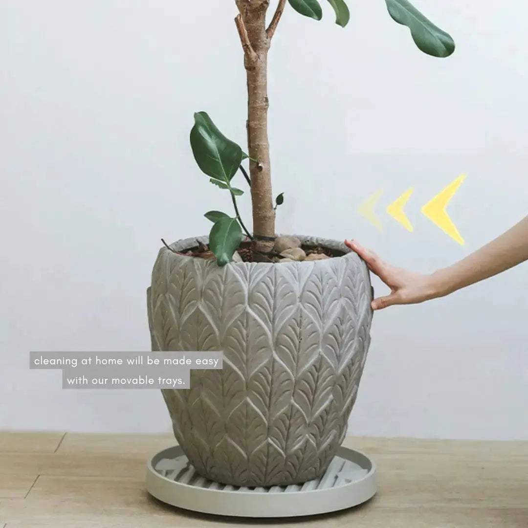 Otis Movable Functional Round Plant Pot Tray with Wheels My Store