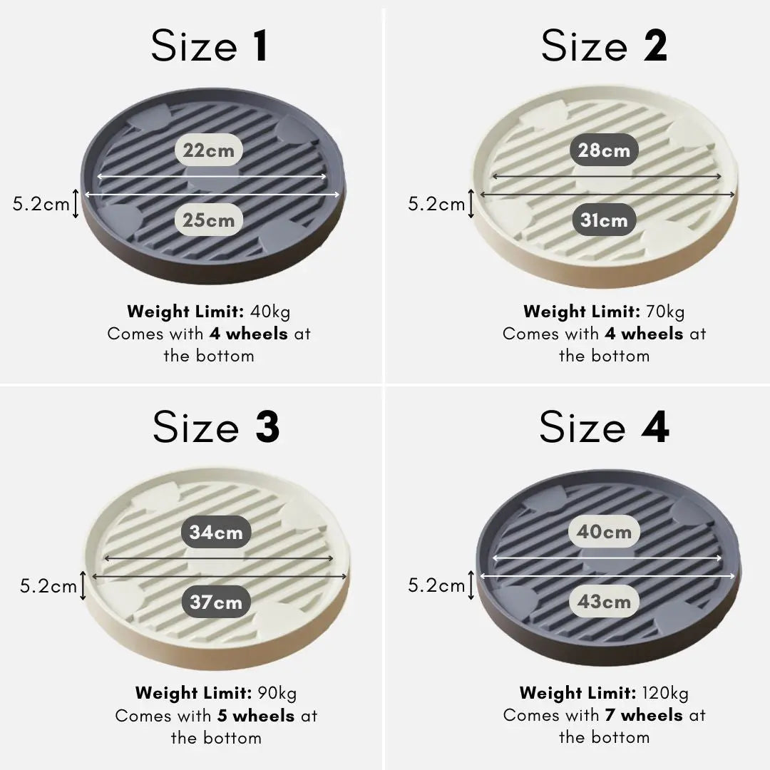 Otis Movable Functional Round Plant Pot Tray with Wheels My Store
