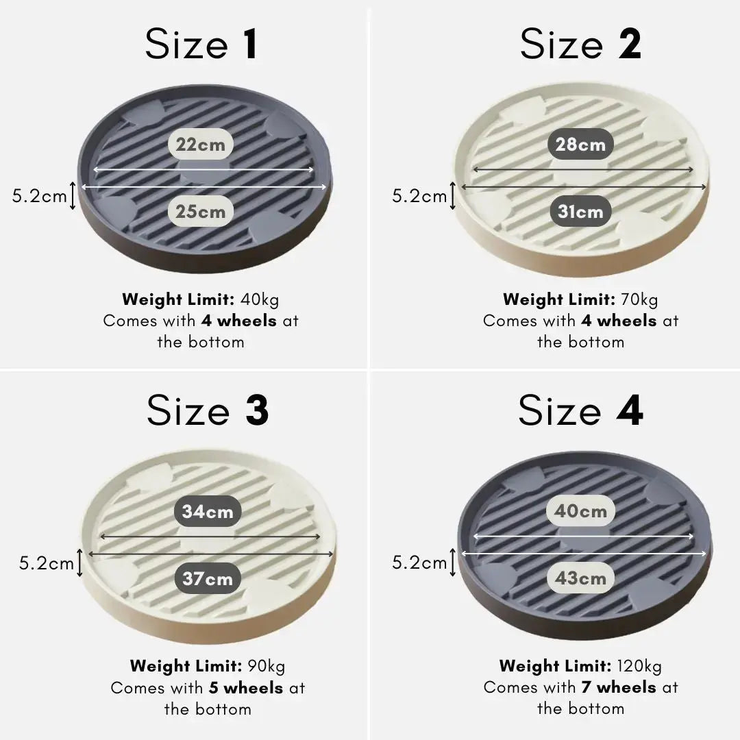 Otis Movable Functional Round Plant Pot Tray with Wheels My Store