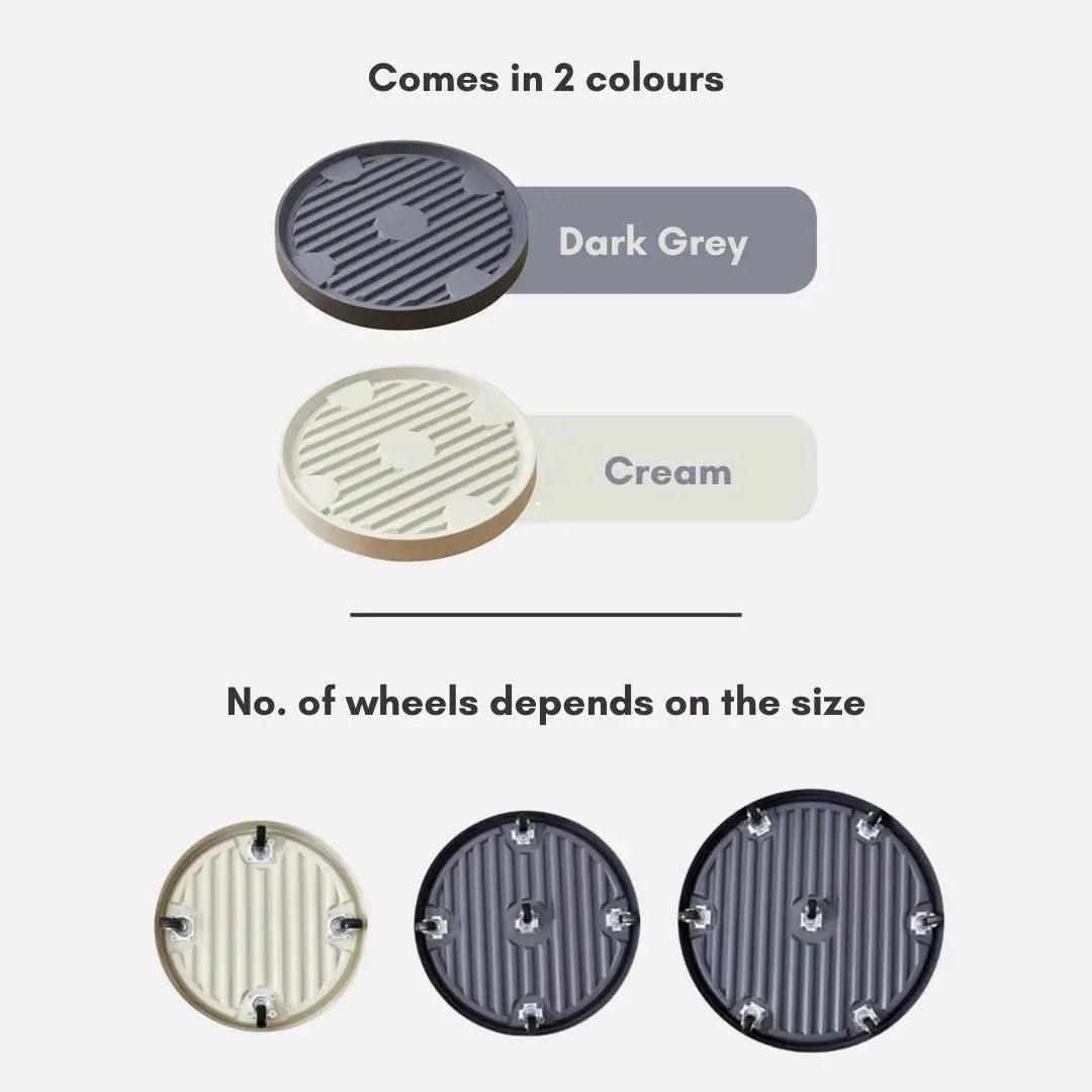 Otis Movable Functional Round Plant Pot Tray with Wheels My Store