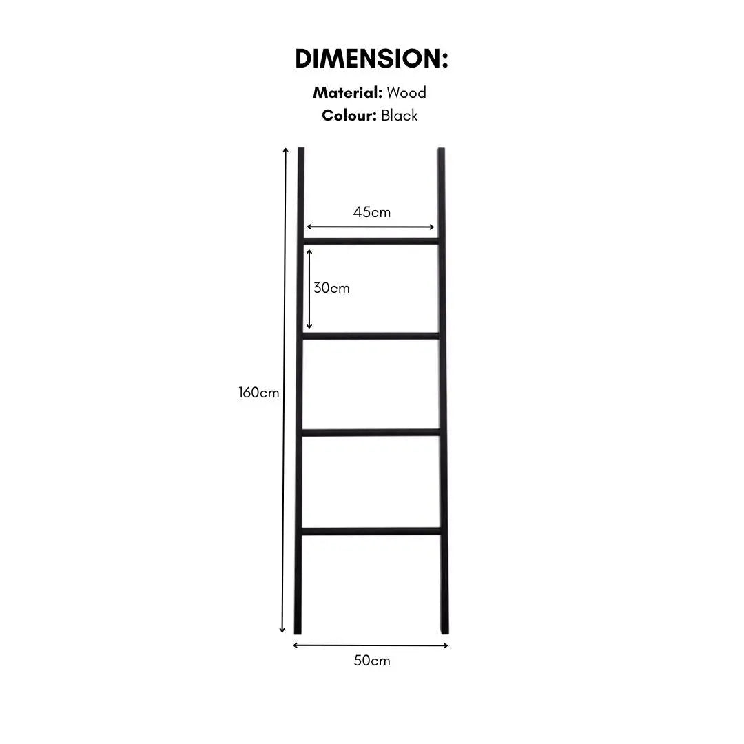 Denlo Wooden Clothes Hanging Ladder-Speckled Space